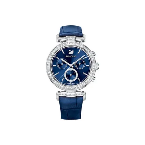 Swarovski ERA JOURNEY Collection Наручные часы Кварцевый механизм Кожаный ремешок Синий циферблат Женские часы 5479239