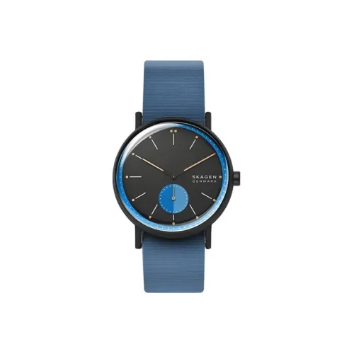 SKAGEN Наручные часы Кварцевый механизм Силиконовый ремешок 42 мм Черный циферблат Мужские часы