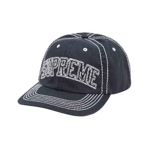 Supreme 100% хлопок Саржа Кепки Унисекс Экрю Темно-синий Синий Черный Красный Оливковый