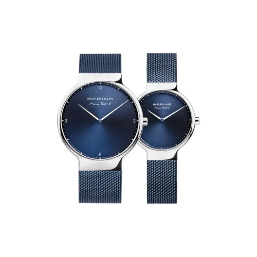 Bering Кварцевые часы механизм ремешок из нержавеющей стали 40 мм синий циферблат унисекс