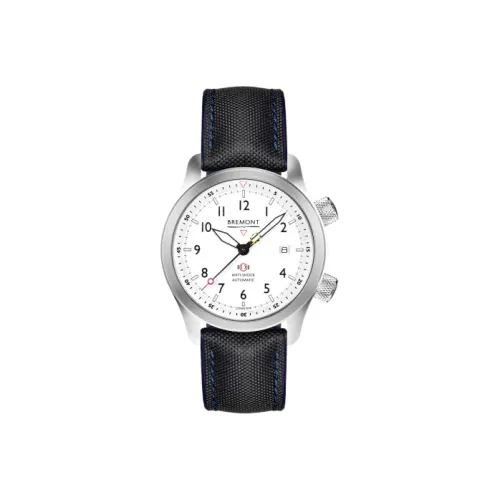 BREMONT Altitude Collection Мужские часы Автоматический механический механизм Резиновый ремешок Белый циферблат