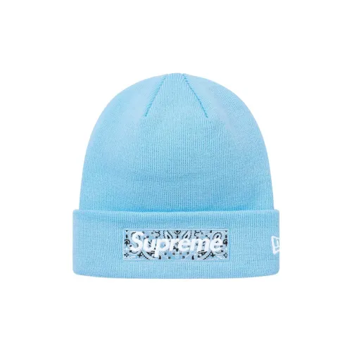 Supreme x New Era Акриловые шапки-бини Unisex Light Синий
