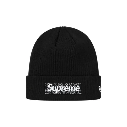 Supreme x New Era Акриловые шапки-бини Унисекс Черный