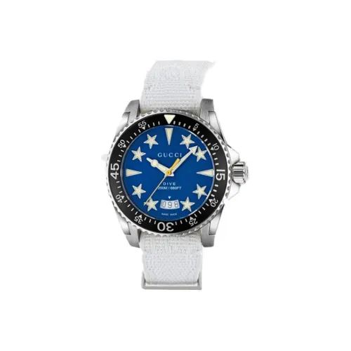 GUCCI Dive Collection Кварцевые часы корпус из нержавеющей стали ремешок 40 мм синий циферблат женские часы