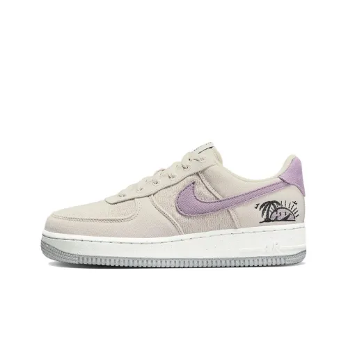 Nike Air Force 1 Sun Club Slip Resistant Abrasion Resistant Легкий Low Топ Кроссовки для скейтбординга Женские Бежево-фиолетовый