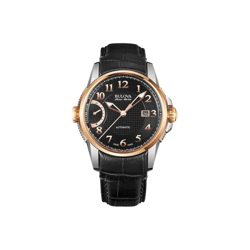 BULOVA Classic Gentleman Collection Мужские часы Механический механизм Кожаный ремешок 43 мм Черный циферблат Часы для мужчин 65B154