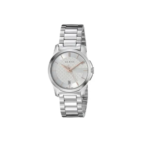 GUCCI G Timeless Collection Женские часы Кварцевый механизм Ремешок из нержавеющей стали Белый циферблат