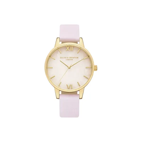 OLIVIA·BURTON Наручные часы Кварцевый механизм Кожаный ремешок 34 мм Розовый циферблат Женские часы OB16SP20