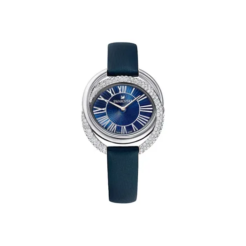 Swarovski Collection Наручные часы Кварцевый механизм Кожаный ремешок Синий циферблат Женские часы 5484376