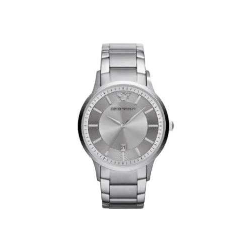 EMPORIO ARMANI Мужские часы Кварцевый механизм Ремешок из нержавеющей стали Серебристый циферблат Часы AR11189