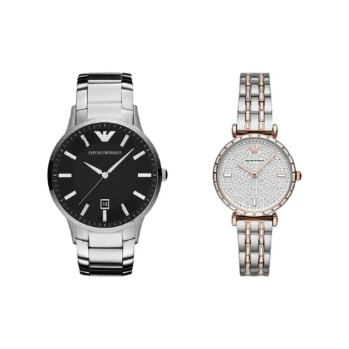 EMPORIO ARMANI Watch Кварцевый механизм Нержавеющая сталь Ремешок 43 мм Серебристый циферблат Унисекс