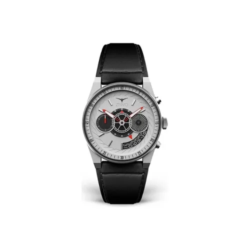 ZINVO Наручные часы Автоматический Механический Механизм Кожаный Ремешок Серебристый Циферблат Мужские часы Хронограф Серебряный