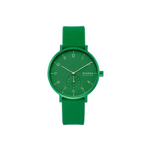 SKAGEN Cool Play Collection Мужские часы Кварцевый механизм Ремешок из нержавеющей стали Зеленый циферблат