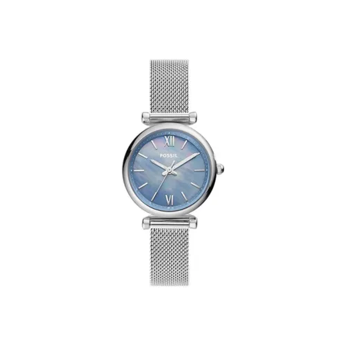 FOSSIL Кварцевые наручные часы механизм ремешок из нержавеющей стали синий циферблат женские часы
