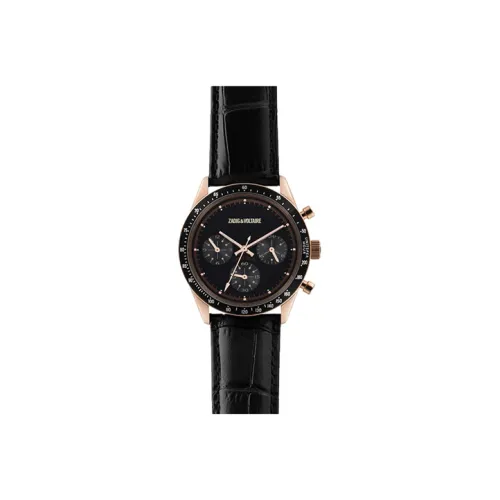 Zadig Voltaire Master Collection Мужские часы Кварцевый механизм Кожаный ремешок Черный циферблат