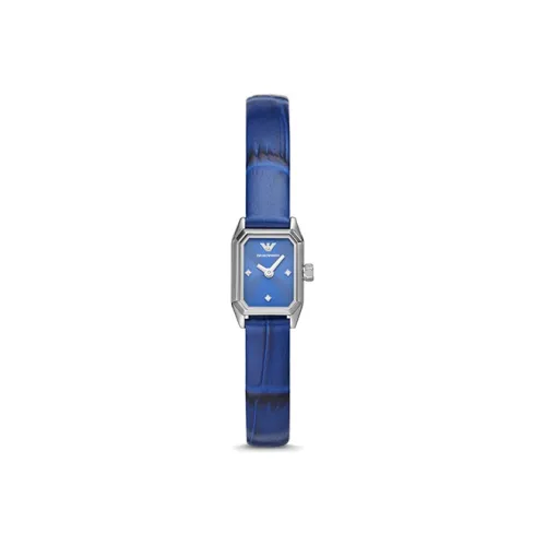 EMPORIO ARMANI Gioia Women's Watch Кварцевый механизм Кожаный ремешок Синий циферблат
