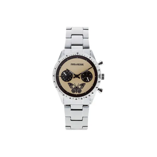 Zadig Voltaire Мужские часы Кварцевый механизм Ремешок из нержавеющей стали 41 мм Желтый циферблат Часы