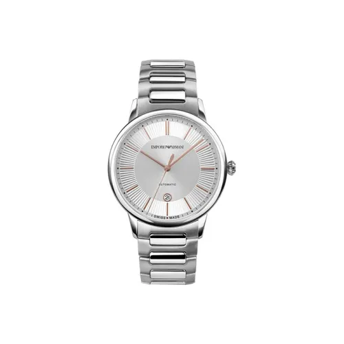 EMPORIO ARMANI Автоматический Механический Механизм Мужские Часы 43 мм Серебряный