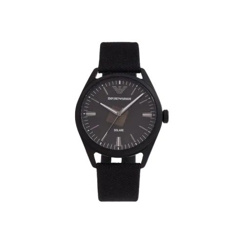 EMPORIO ARMANI Наручные часы Кварцевый механизм Кожаный ремешок 41 мм Черный циферблат Мужские часы AR11397