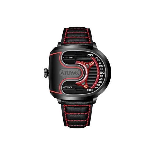ATOWAK Supercar Наручные часы Автоматический Механический Механизм Натуральная Кожа Ремешок 46,5*40,5*14 мм Черный Циферблат Мужские часы