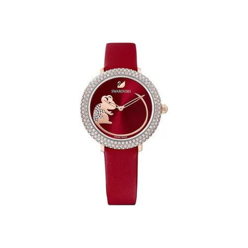 Кристалл Swarovski Frost Collection Наручные часы Кварцевый механизм Ремешок из натуральной кожей теленка