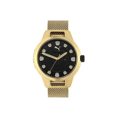 PUMA Мужские часы Кварцевый механизм Ремешок из нержавеющей стали Черный циферблат