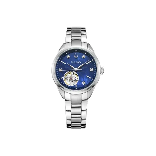BULOVA Classic Ladies' Collection Женские часы Механический механизм Нержавеющая сталь Ремешок Синий циферблат