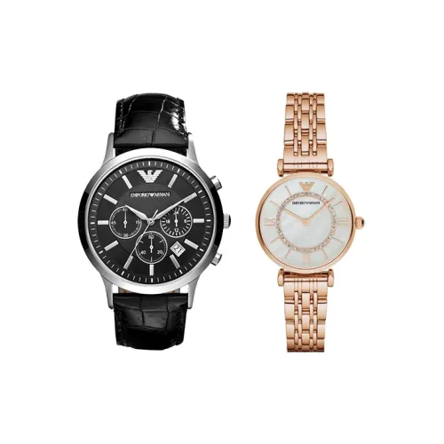 EMPORIO ARMANI Кварцевые часы механизм ремешок из нержавеющей стали черный циферблат унисекс