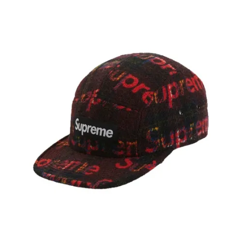 Supreme Full Шерсть Кепки Унисекс Коричнево-красный