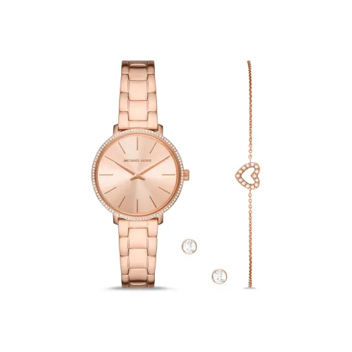 MICHAEL KORS PYPER Коллекция Наручные часы Кварцевый механизм Ремешок из нержавеющей стали Золотой циферблат Женские часы MK1040