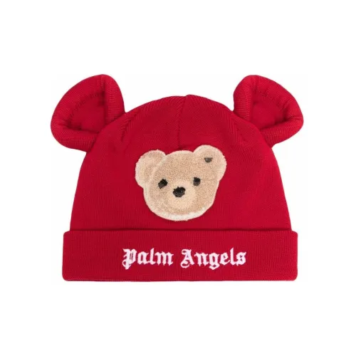 PALM ANGELS Смесовая шерсть Шапка-бини Вишнево-красный/Многоцветный Женская