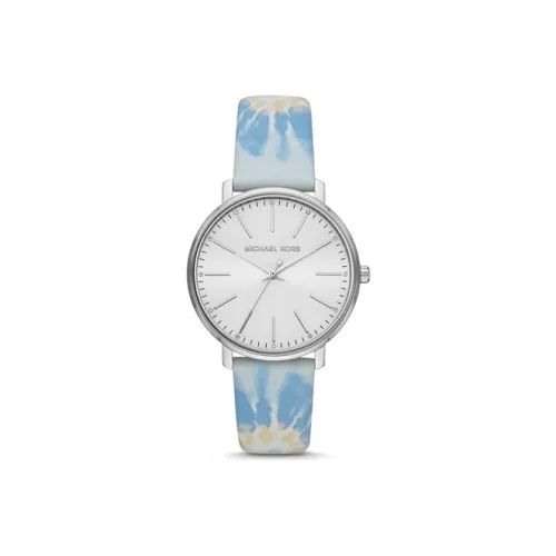 MICHAEL KORS PYPER Women's Watch Кварцевый механизм Кожаный ремешок Серебристый циферблат