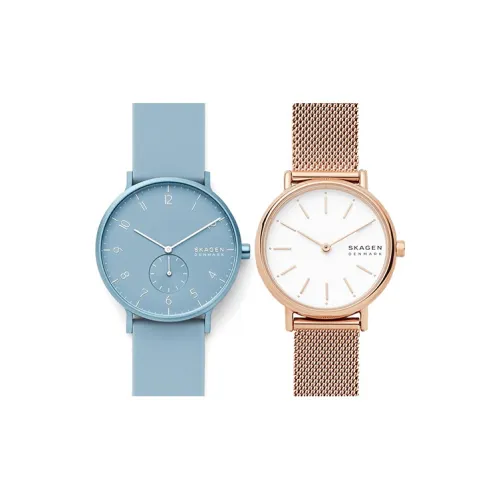 SKAGEN Watch Кварцевый механизм Силиконовый ремешок 41 мм Синий циферблат Унисекс