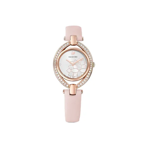 Swarovski Collection Женские часы Кварцевый механизм Естественная кожа Ремешок Белый циферблат 5452507