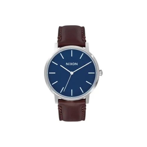 NIXON Кварцевый механизм Мужские часы Porter Leather 40 мм Синий