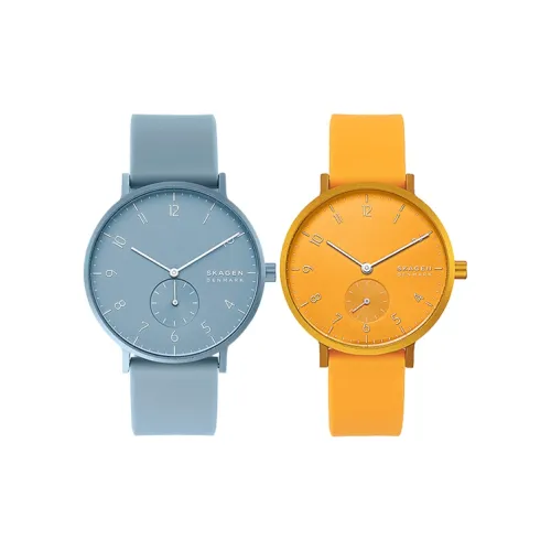 SKAGEN Watch Кварцевый механизм Силиконовый ремешок 41 мм Синий циферблат Унисекс