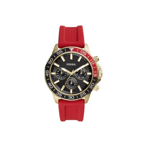 FOSSIL Наручные часы Кварцевый механизм Силиконовый ремешок Черный циферблат Мужские часы