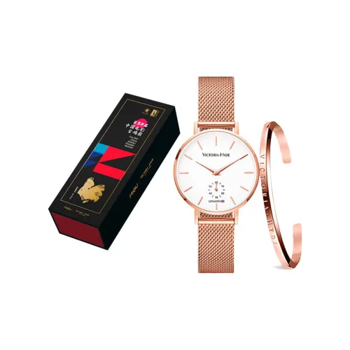 VICTORIA·HYDE Элегантные Белые Часы Кварцевый Механизм Нержавеющая Сталь Ремешок 34 мм Белый Циферблат Женские Часы