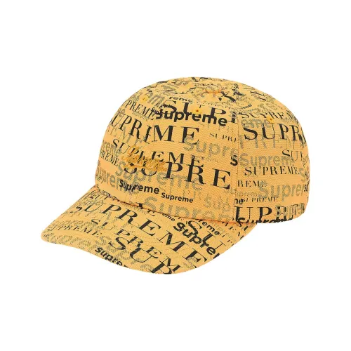 Supreme 100% хлопковый холст Кепки Унисекс Джинсовый синий Имбирно-желтый Черный Красный