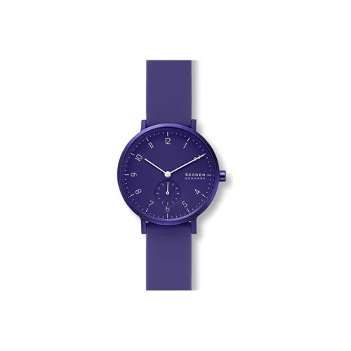 SKAGEN Cool Play Color Scheme Наручные часы Кварцевый механизм Силиконовый ремешок 36 мм Фиолетовый циферблат Женские часы