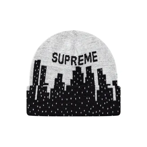 Supreme Акриловые шапки-бини унисекс черные и серые