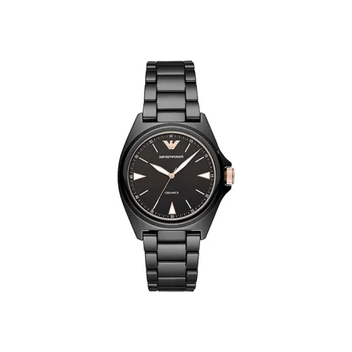 EMPORIO ARMANI Мужские часы Кварцевый механизм Керамика Ремешок Черный Циферблат Часы AR70003