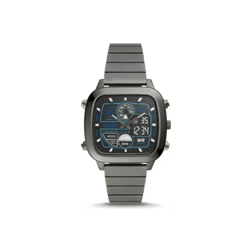 FOSSIL Наручные часы Electronic Механизм Нержавеющая сталь Ремешок 41 мм Черный Циферблат Мужские часы