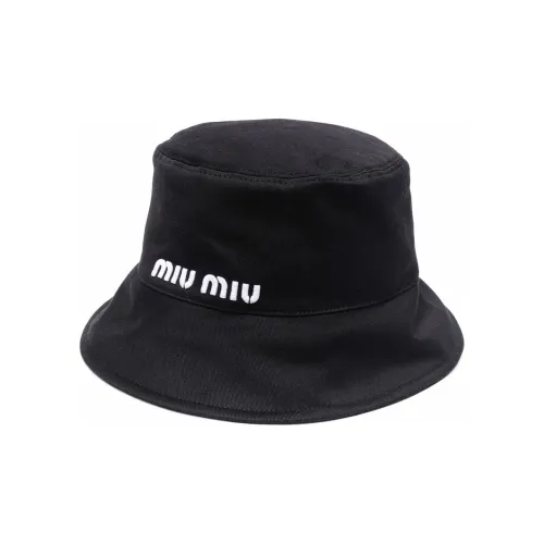 MIU MIU Cotton Bucket Hats Унисекс Черный