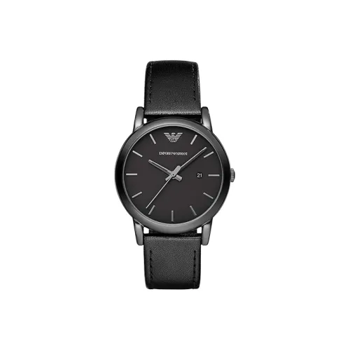 EMPORIO ARMANI Мужские часы Кварцевый механизм Естественная кожа Ремешок Серый циферблат Часы AR1732