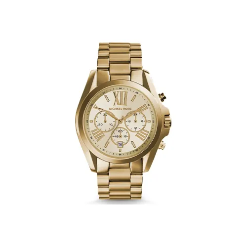 MICHAEL KORS Bradshaw Коллекция Наручные часы Кварцевый механизм Ремешок из нержавеющей стали 42 мм Золотой циферблат