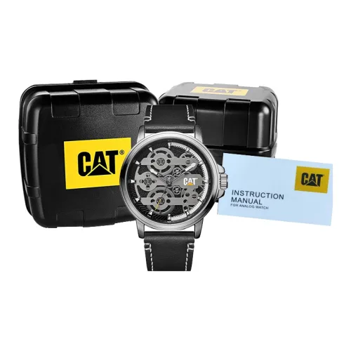 CAT CARTER WATCH Коллекция Наручные часы Кварцевый механизм Кожаный ремешок 49*43 мм Черный циферблат Мужские часы CAT M65ASL1 17
