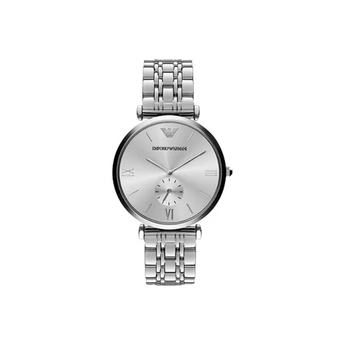 EMPORIO ARMANI Мужские часы Кварцевый механизм Ремешок из нержавеющей стали 40 мм Серебристый циферблат