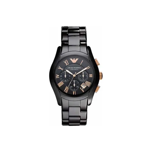 EMPORIO ARMANI Мужские часы Кварцевый механизм Керамика Ремешок Черный Циферблат Часы AR1410