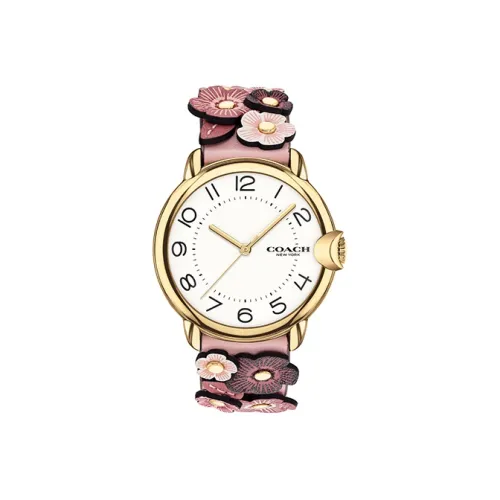COACH Arden Collection Женские часы Кварцевый механизм Естественная кожа Ремешок Белый циферблат 14503786